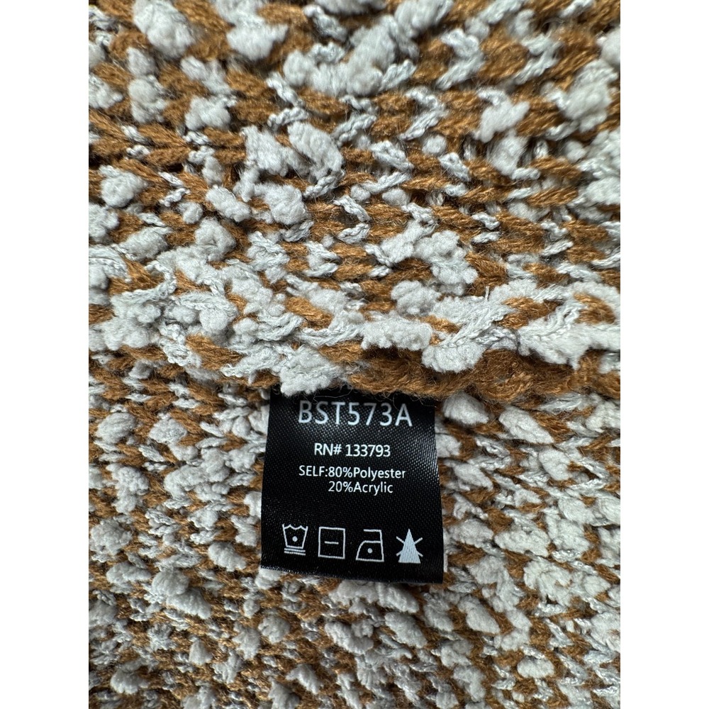 POL Aztec Geometric Oversized Chunky Knit Cardigan Women Small Brown Winter Cozy - Picture 8 of 11